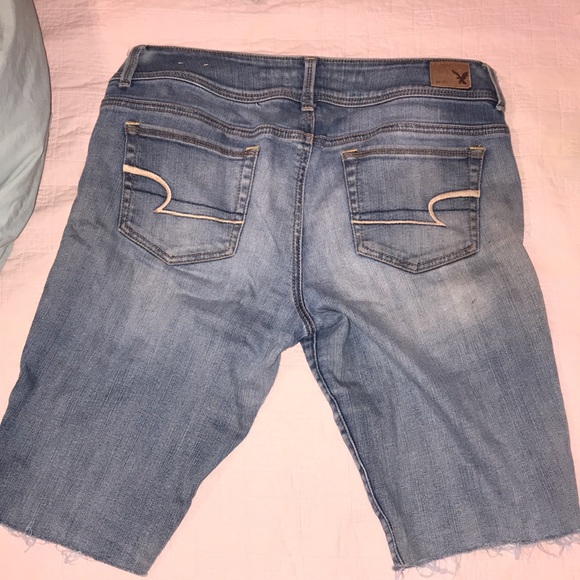 American Eagle outfitters Jean Bermuda shorts kick boot super stretch Sz 10 - Picture 7 of 12